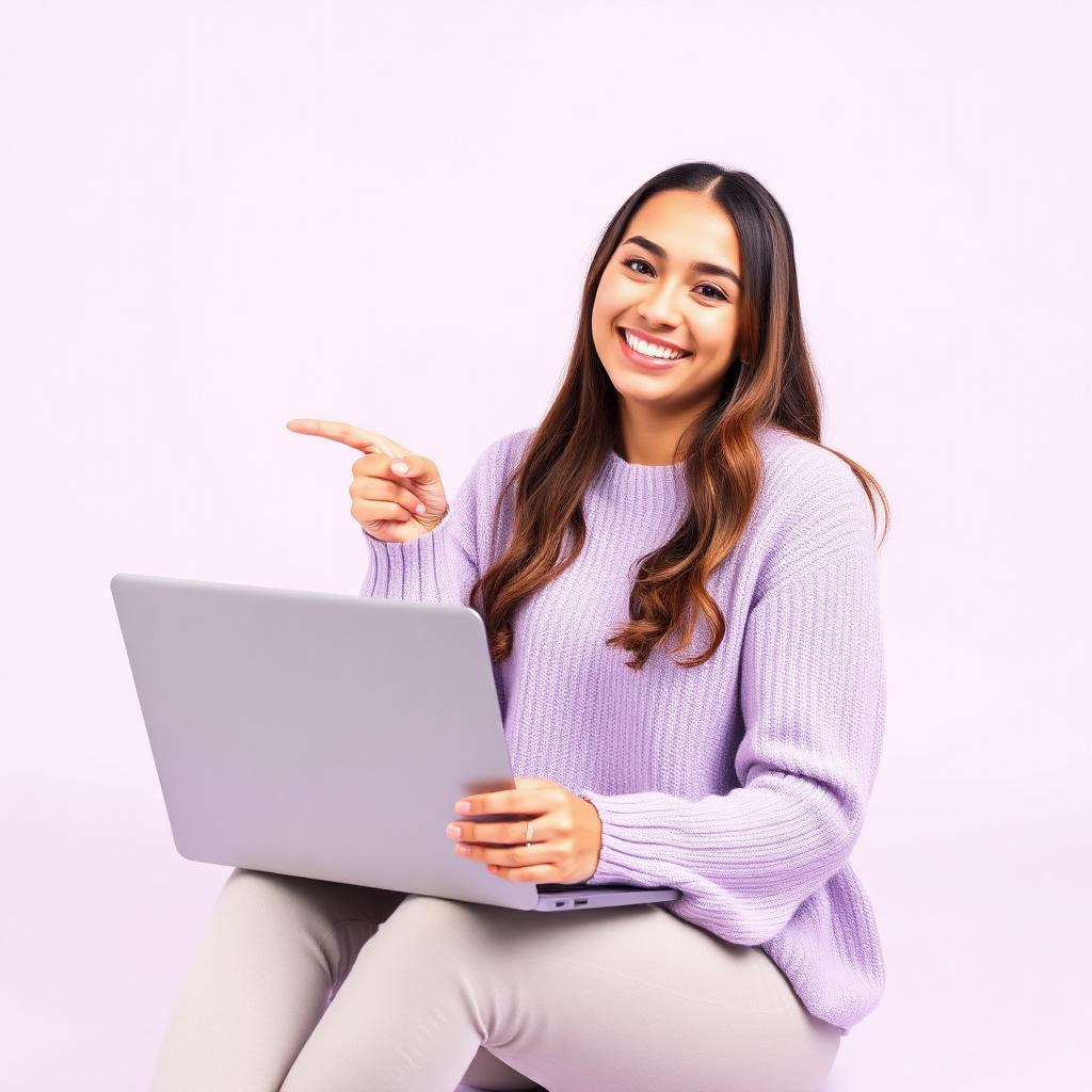 Student smiling while taking a practice exam on a laptop